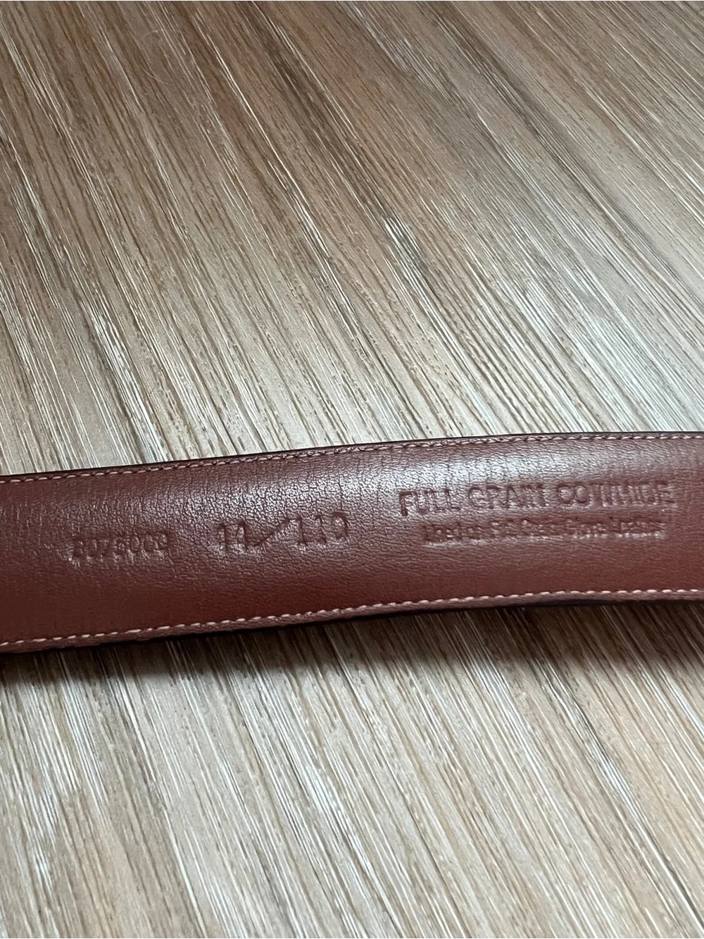 Vintage Full Grain Cowhide Leather Belt Solid Brass Buckle Size 43 men’s brown
